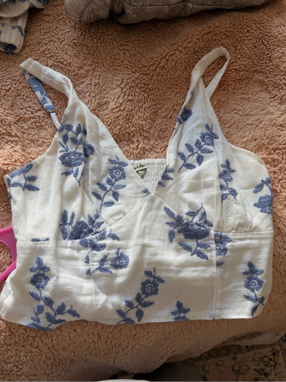 Blue Floral Embroidered matching set